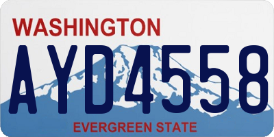 WA license plate AYD4558