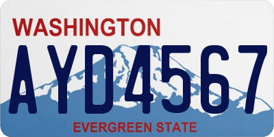 WA license plate AYD4567