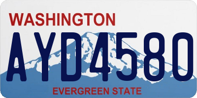 WA license plate AYD4580