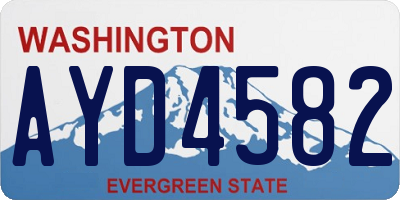 WA license plate AYD4582