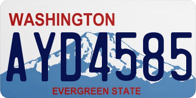 WA license plate AYD4585