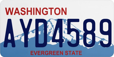 WA license plate AYD4589