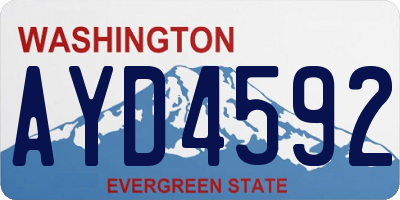WA license plate AYD4592