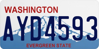WA license plate AYD4593