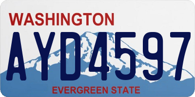 WA license plate AYD4597