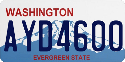 WA license plate AYD4600