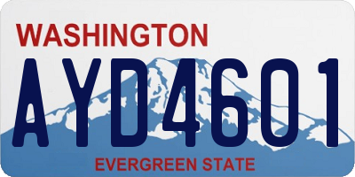 WA license plate AYD4601