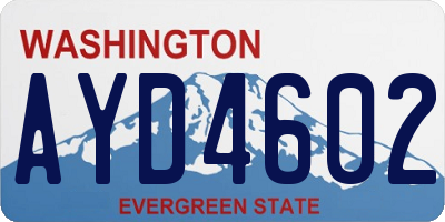 WA license plate AYD4602