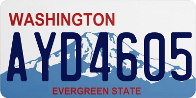 WA license plate AYD4605