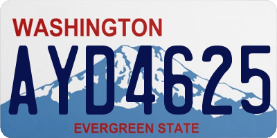 WA license plate AYD4625