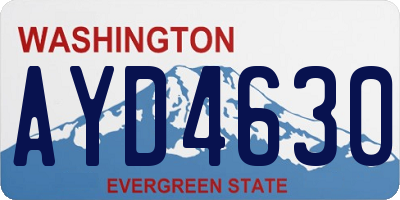 WA license plate AYD4630