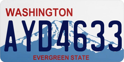 WA license plate AYD4633