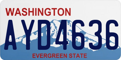 WA license plate AYD4636