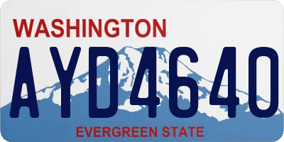 WA license plate AYD4640