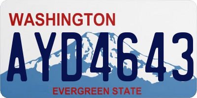 WA license plate AYD4643