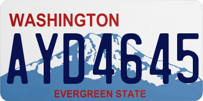 WA license plate AYD4645
