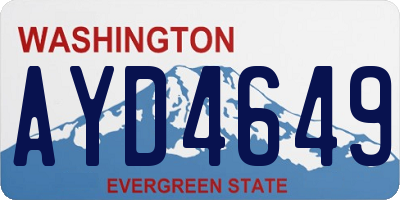 WA license plate AYD4649
