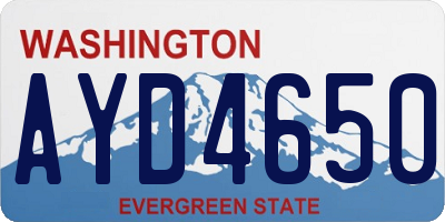WA license plate AYD4650