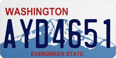 WA license plate AYD4651