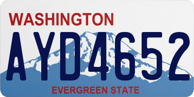 WA license plate AYD4652