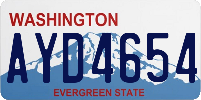 WA license plate AYD4654