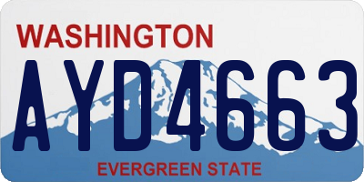 WA license plate AYD4663