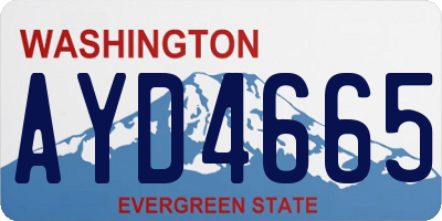 WA license plate AYD4665