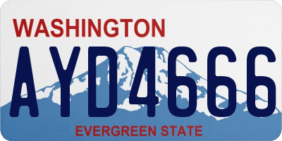 WA license plate AYD4666