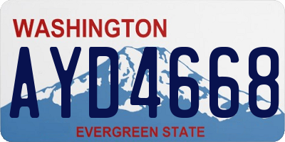 WA license plate AYD4668
