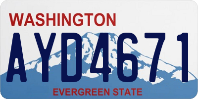 WA license plate AYD4671