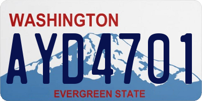 WA license plate AYD4701