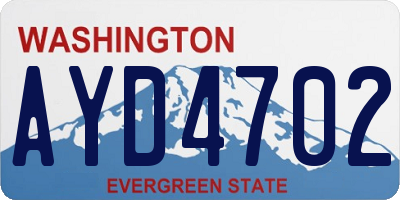 WA license plate AYD4702