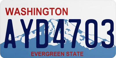 WA license plate AYD4703