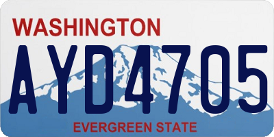 WA license plate AYD4705