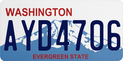 WA license plate AYD4706