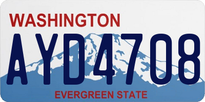 WA license plate AYD4708