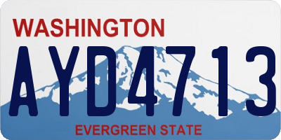 WA license plate AYD4713
