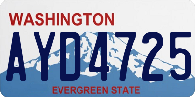 WA license plate AYD4725