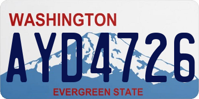 WA license plate AYD4726