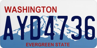 WA license plate AYD4736