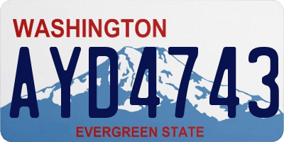 WA license plate AYD4743