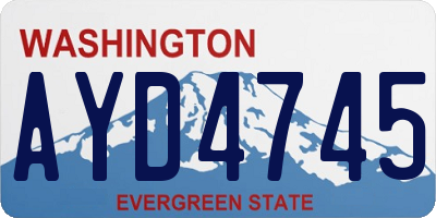 WA license plate AYD4745