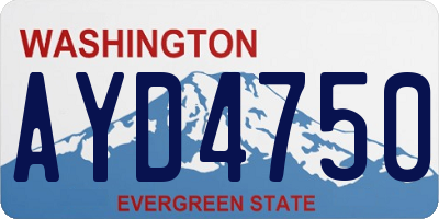 WA license plate AYD4750