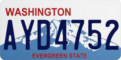 WA license plate AYD4752