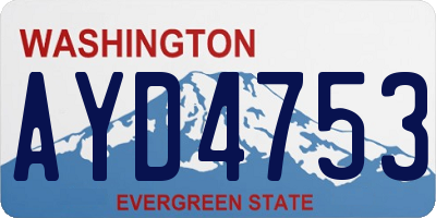 WA license plate AYD4753