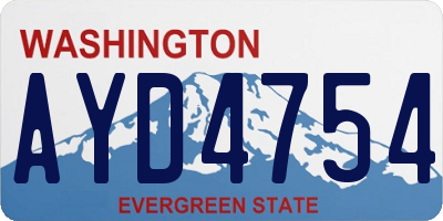 WA license plate AYD4754