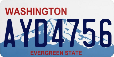 WA license plate AYD4756