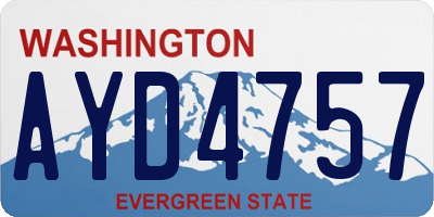 WA license plate AYD4757