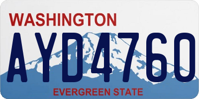 WA license plate AYD4760