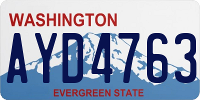 WA license plate AYD4763